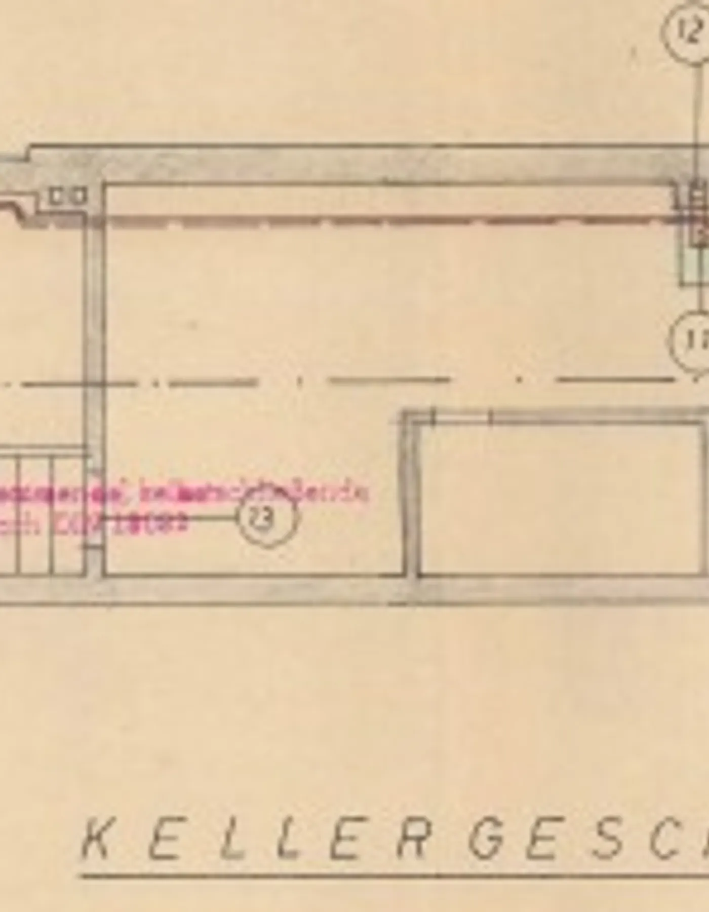 Kellergeschoss - Gebäudezeile