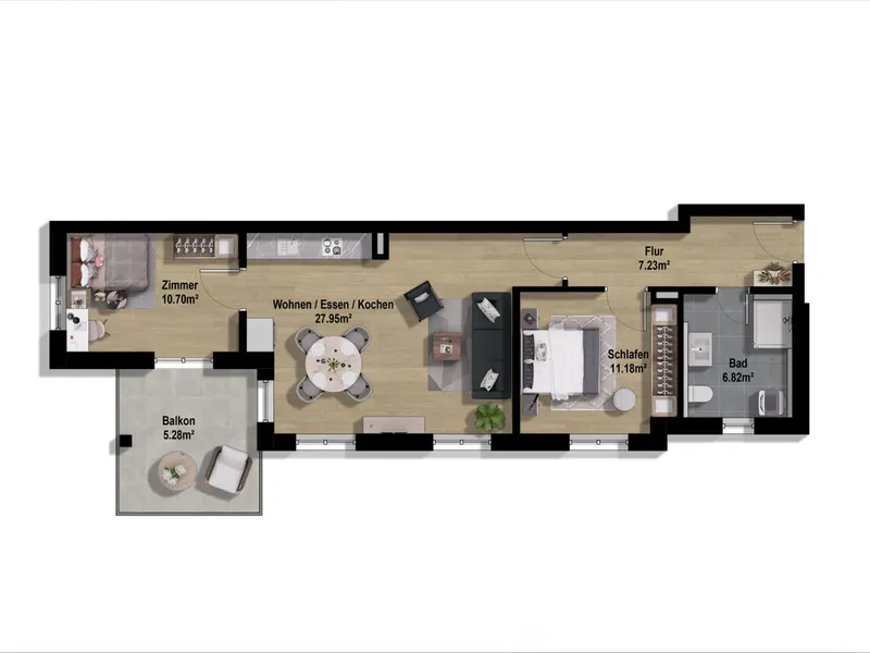 Hochwertige Neubauwohnung mit großer Terrasse im 1. Obergeschoss mit Aufzug!