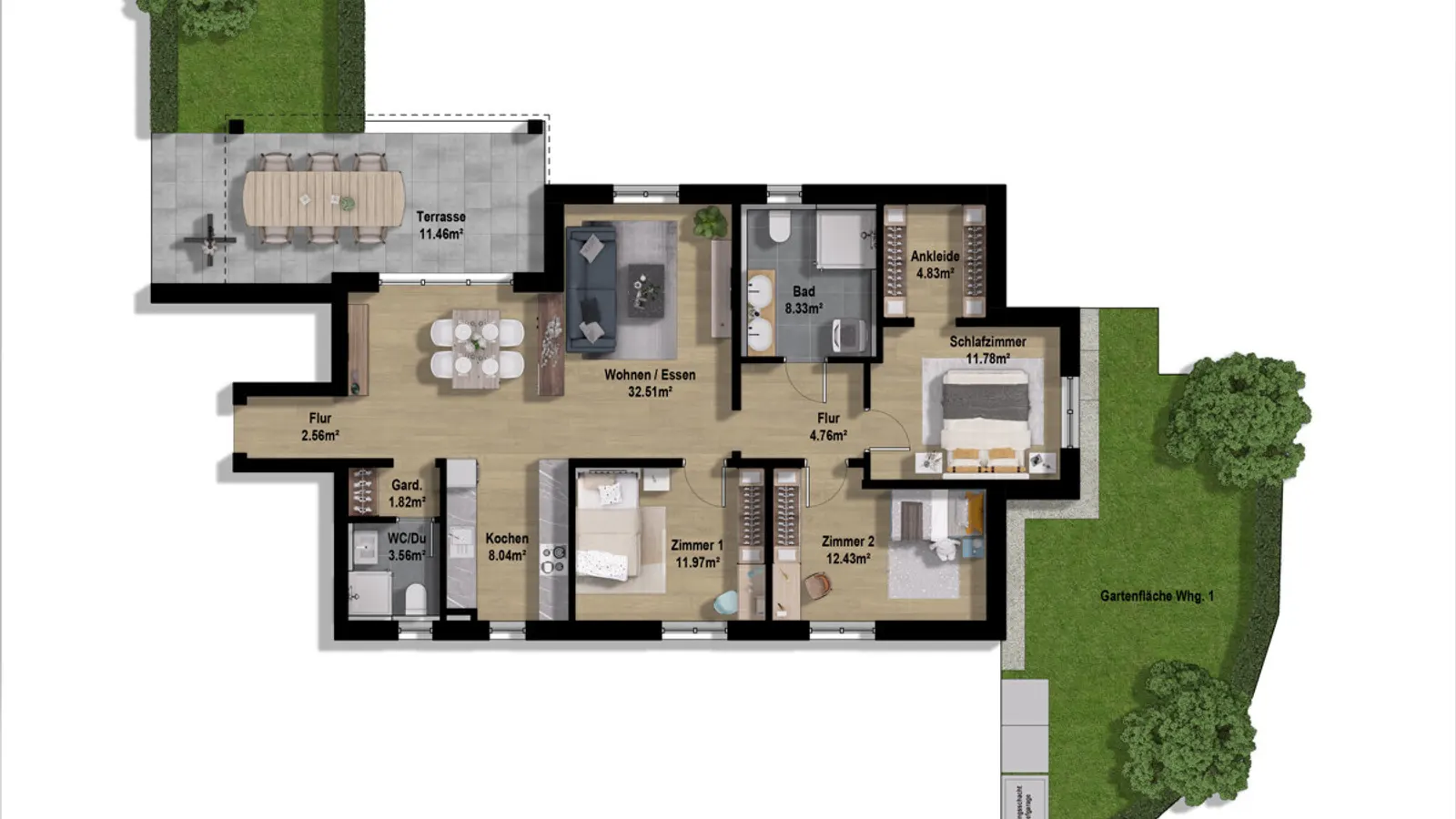 Hochwertige Neubauwohnung mit Terrasse und Garten in ruhiger Lage von Gaimersheim! - Bild 16