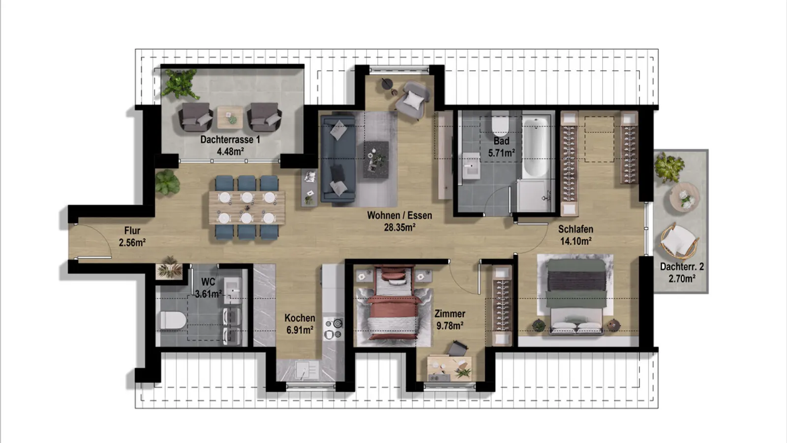 Gemütliche Neubau-Dachgeschosswohnung mit Dachterrasse in ruhiger Lage von Gaimersheim! - Bild 18