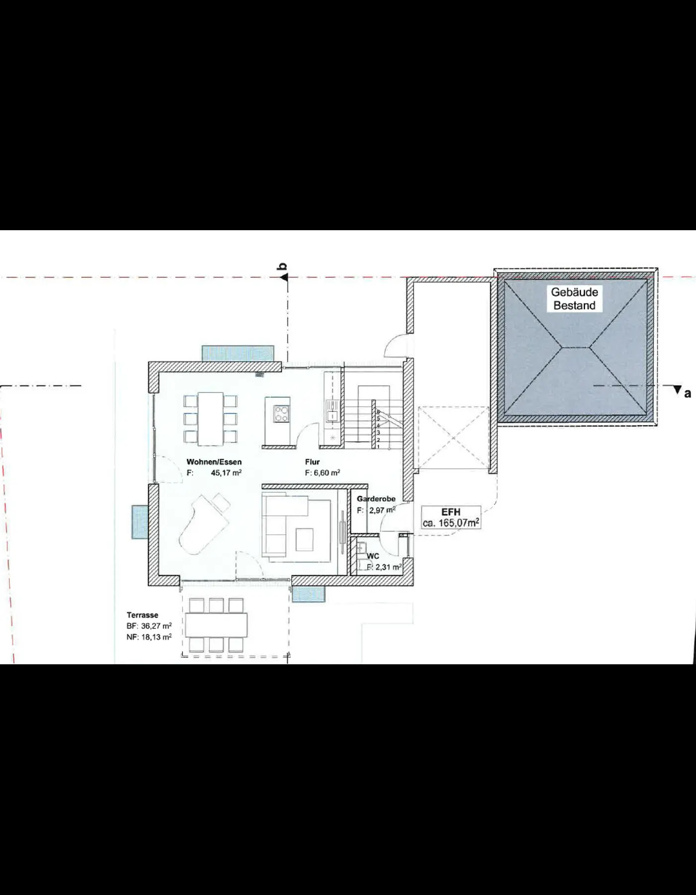 mögliche Bebauung Grundriss Erdgeschoss