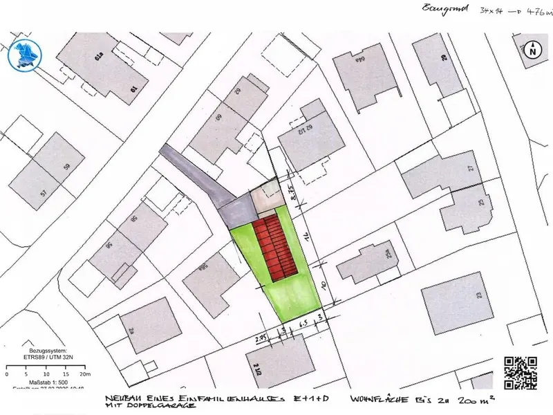 Baugrundstück für Ihr neues Einfamilienhaus? 482 m² großes Hinterliegergrundstück in ruhiger Lage!